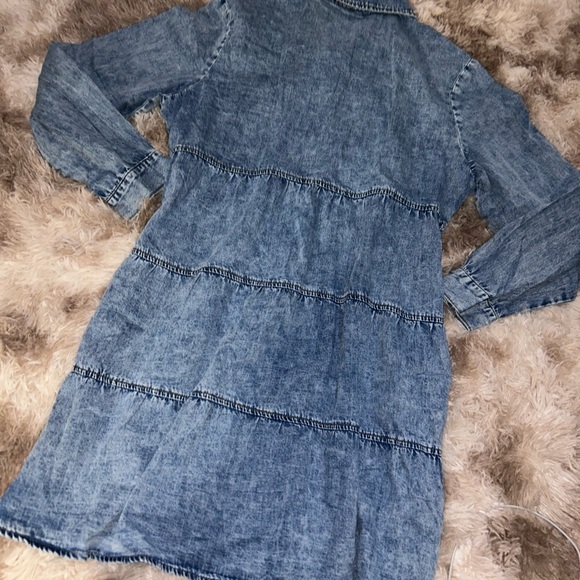 XL Women’s Denim Jean Long Sleeve Button Up Flowy Dress - Picture 2 of 7